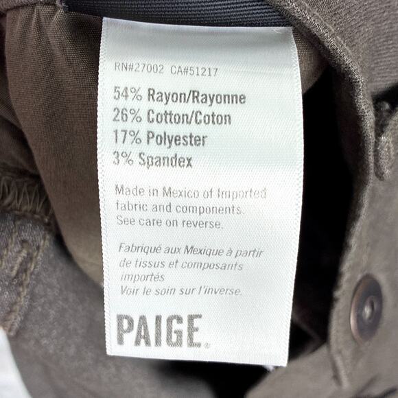 Paige Normandie Jeans Pants Mens 34 (36x30) Brown Stretch Straight Leg Preppy - Picture 11 of 11